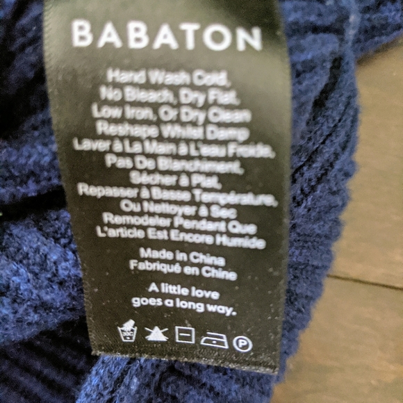 Blue Wool Babaton Mock Neck Sweater - Picture 4 of 6
